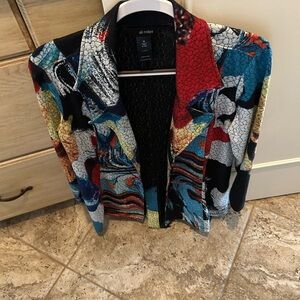 Ali MikesMulticolor Abstract Print Open Cardigan